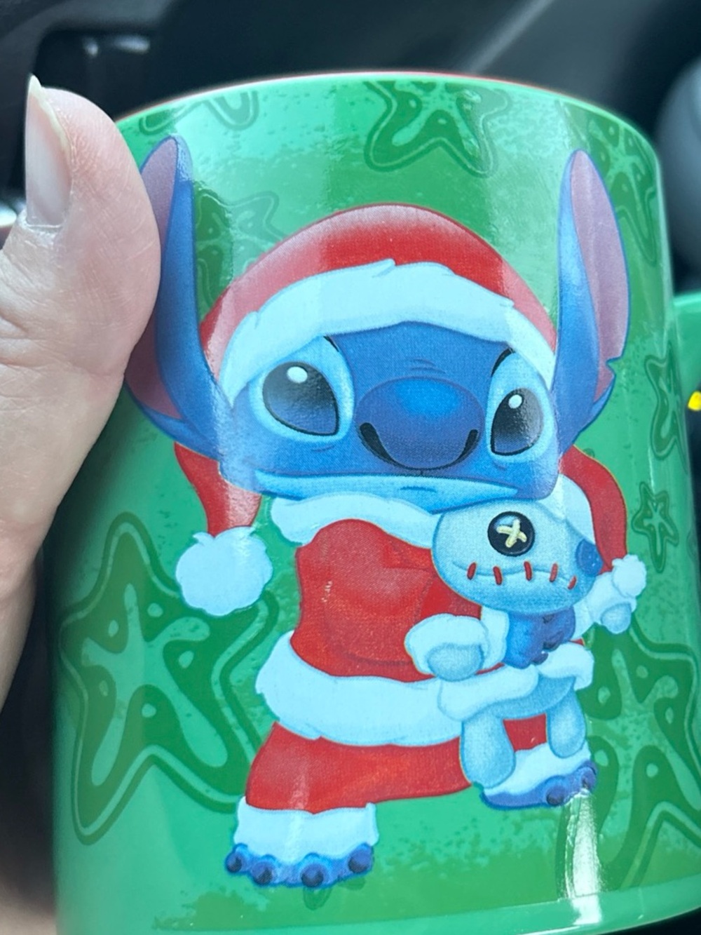 Disney Green Stitch Santa Holiday Coffee Mug